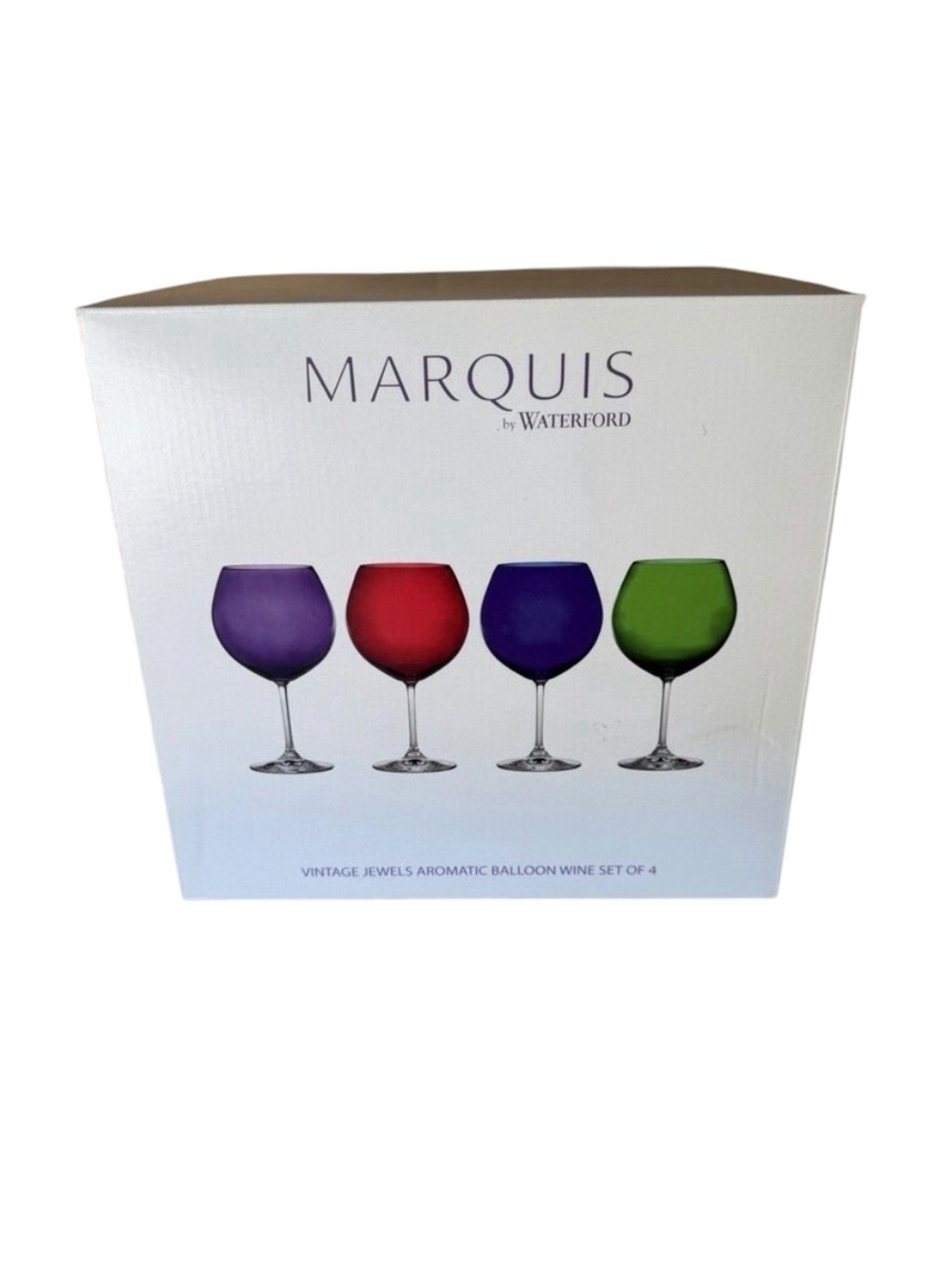Marquis By Waterford Vintage Jewels Aromatic Balloon Wine Glass Set of 4 - NEW
